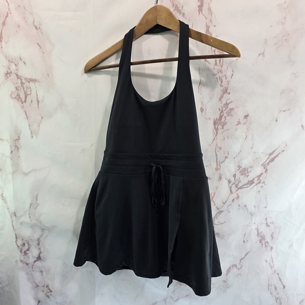 Blogilates Dress Womens Small Black Tank Mini Halter Built In Shorts Romper
